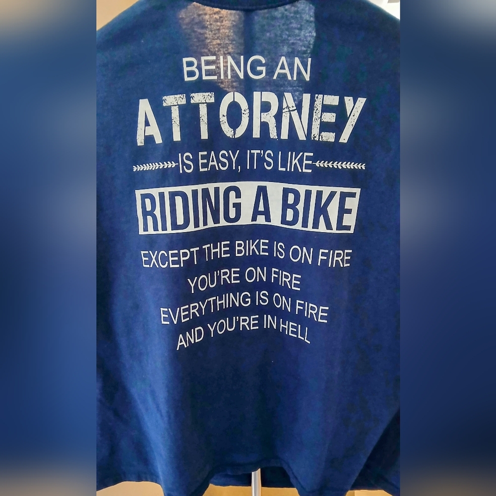 Navy Blue Graphic T-Shirt Comical Text ATTORNEY.....Unisex